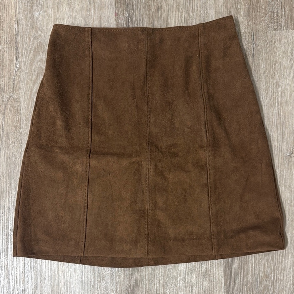 Abercrombie & Fitch Vegan Suede Mini Pencil Skirt